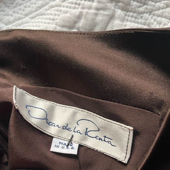Chocolate Brown Oscar de la Renta Sheath Dress - Picture 4 of 6